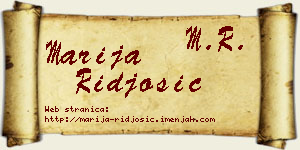 Marija Riđošić vizit kartica
